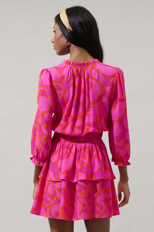 Sugarlips Inara Floral Starla Smocked Tiered Mini Dress