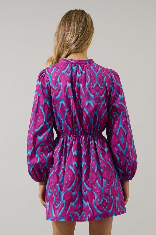 Sugarlips Ivani Abstract Luzma Drawstring Mini Dress