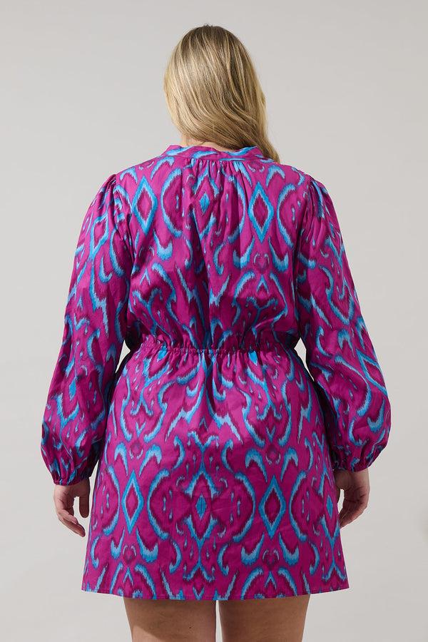 Sugarlips Ivani Abstract Luzma Drawstring Mini Dress Curve