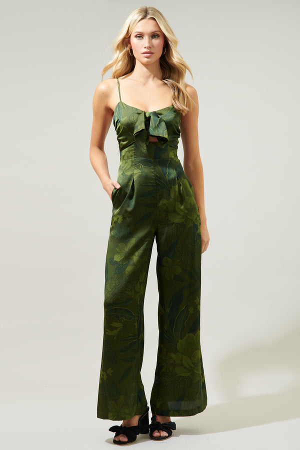 Sugarlips Ivy Tropics Raleigh Cut Out Straight Leg Jumpsuit