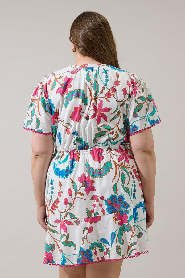 Sugarlips Izzie Floral Bouse Shift Mini Dress Curve
