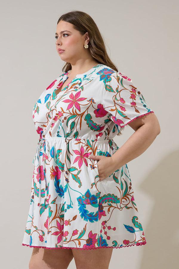 Sugarlips Izzie Floral Bouse Shift Mini Dress Curve