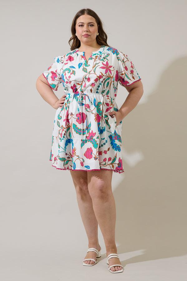 Sugarlips Izzie Floral Bouse Shift Mini Dress Curve