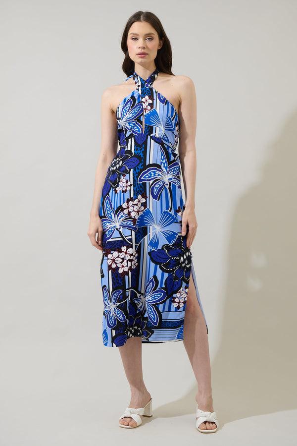 Sugarlips Jabi Floral Reilly Criss Cross Midi Dress