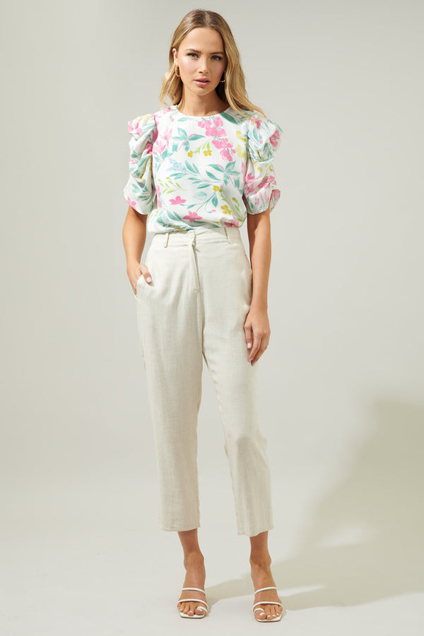Sugarlips Jacinda Floral Beverly Drape Sleeve Blouse