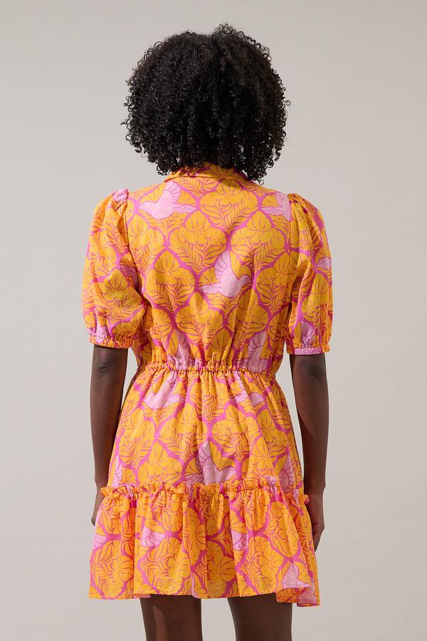 Sugarlips Jaidy Floral Stacie Button Down Mini Dress