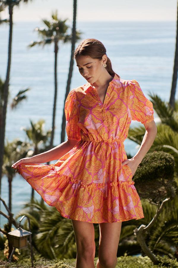 sugarlips Jaidy Floral Stacie Button Down Mini Dress