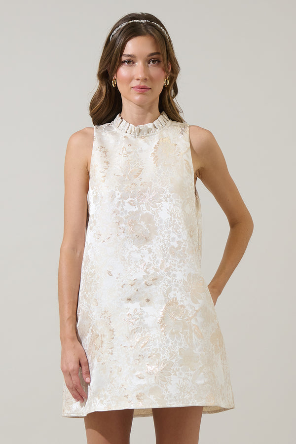 Sugarlips Jaiyana Jacquard Benson Trapeze Mini Dress