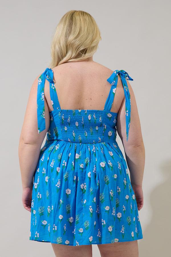 Sugarlips Jazleen Floral Gracia Pleated Mini Dress Curve