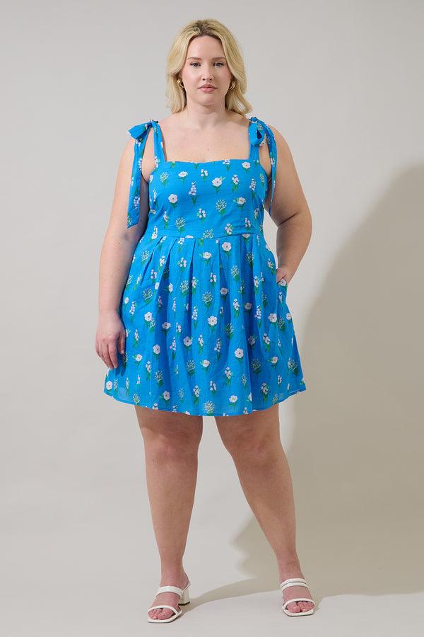 Sugarlips Jazleen Floral Gracia Pleated Mini Dress Curve