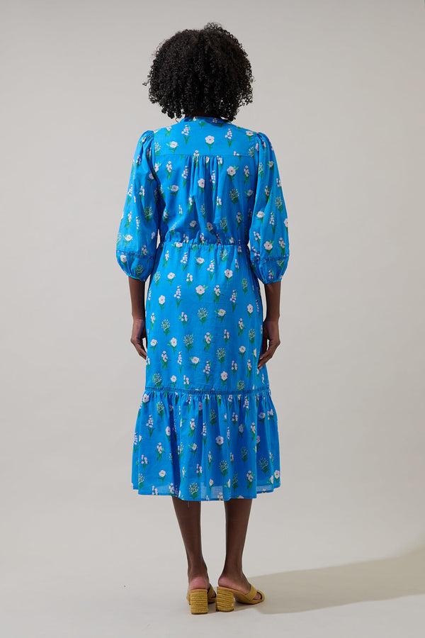 Sugarlips Jazleen Floral Harmy Drawstring Midi Dress