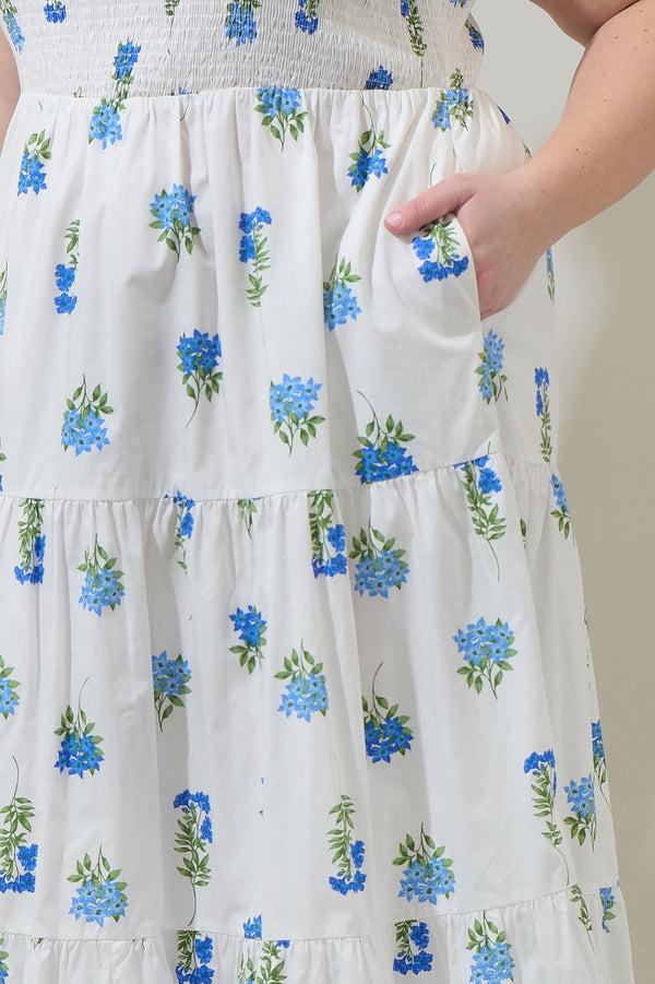 Sugarlips Jillian Floral Sunfire Tiered Midi Dress Curve