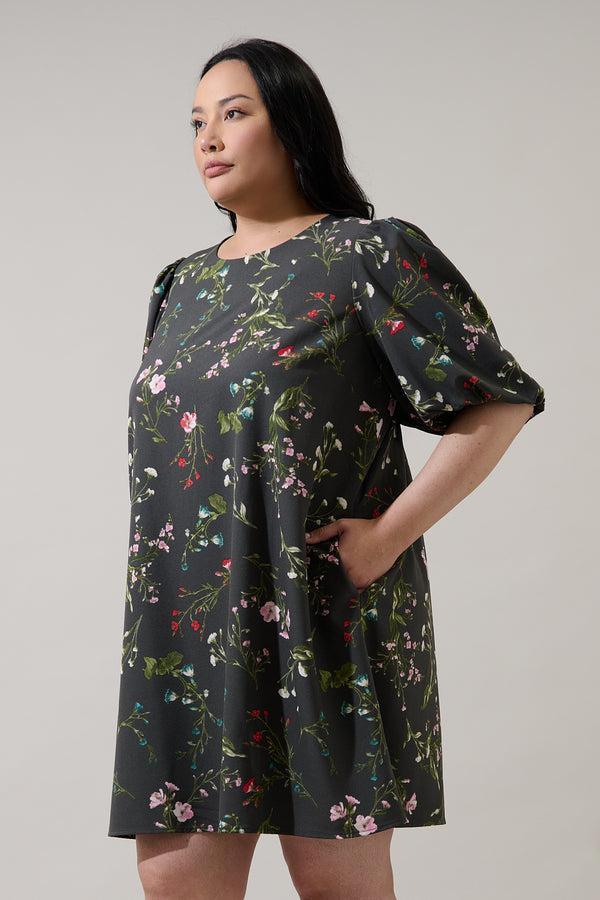 Sugarlips Jilly Floral Morrigan Shift Mini Dress Curve