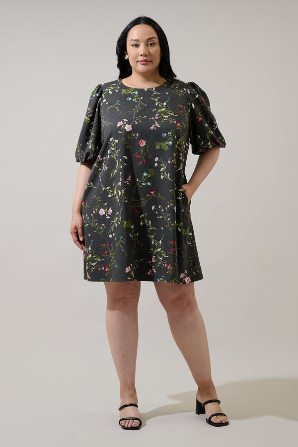 Sugarlips Jilly Floral Morrigan Shift Mini Dress Curve