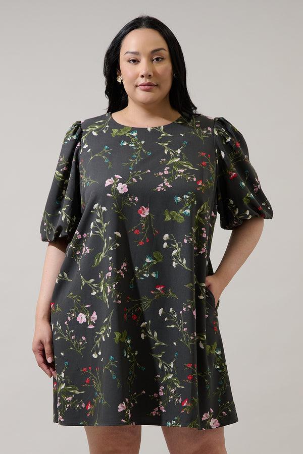 sugarlips Jilly Floral Morrigan Shift Mini Dress Curve