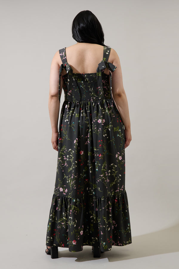 Sugarlips Jilly Floral Silda Smocked Maxi Dress Curve