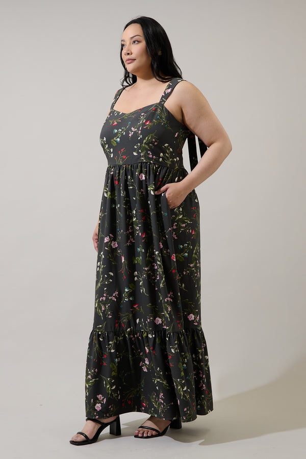 Sugarlips Jilly Floral Silda Smocked Maxi Dress Curve