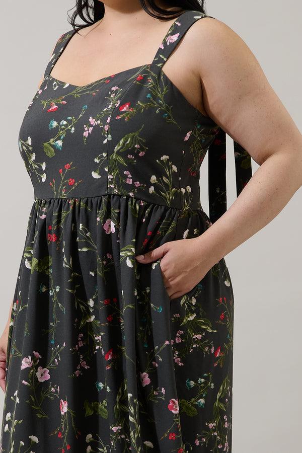 Sugarlips Jilly Floral Silda Smocked Maxi Dress Curve