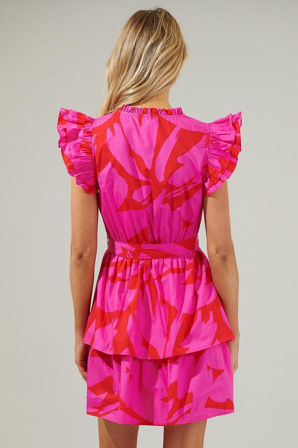 Sugarlips Jolene Abstract Marisol Tiered Mini Dress