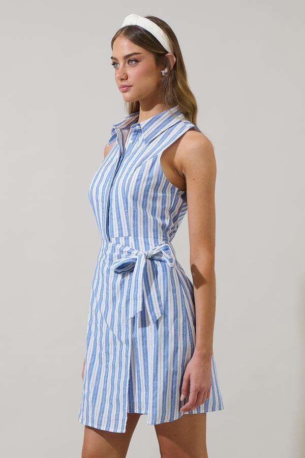 Sugarlips Joncy Striped Dalie Sleeveless Mini Dress