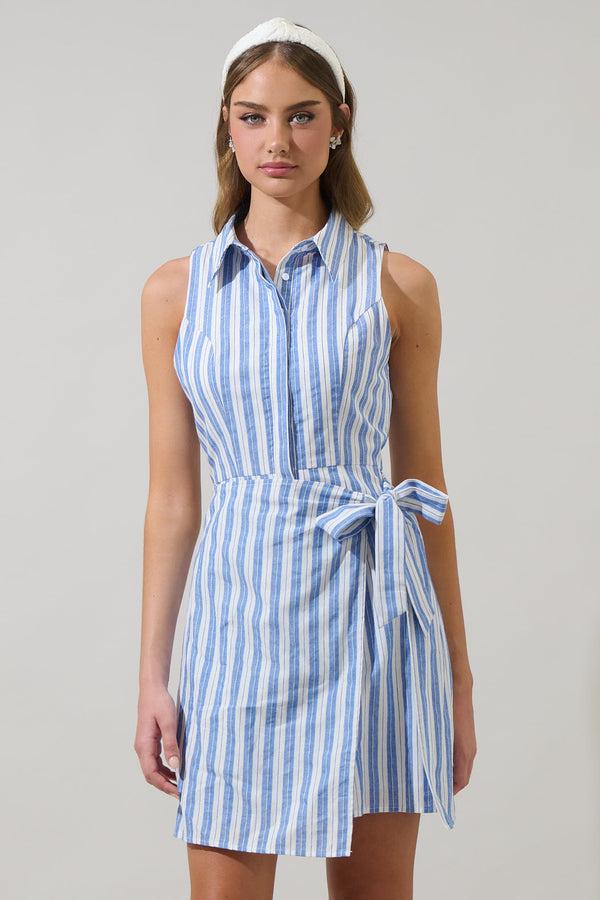 sugarlips Joncy Striped Dalie Sleeveless Mini Dress