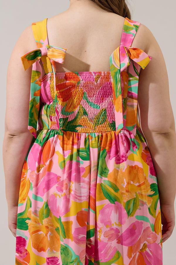 Sugarlips Jovana Floral Silda Smocked Maxi Dress Curve