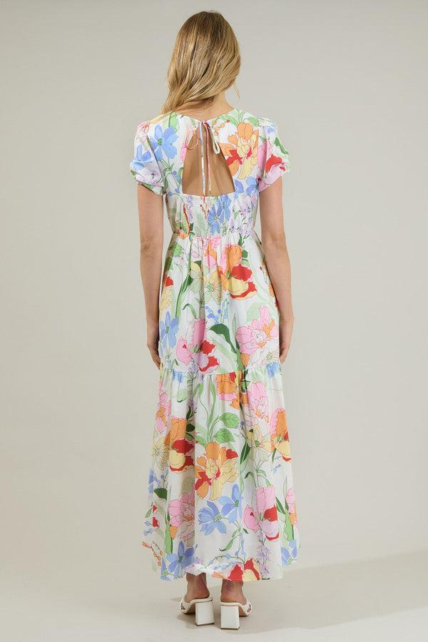 Sugarlips Juliet Floral Garden Becca Tiered Maxi Dress