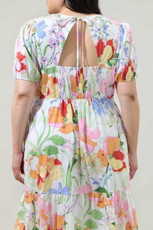 Sugarlips Juliet Floral Garden Becca Tiered Maxi Dress Curve