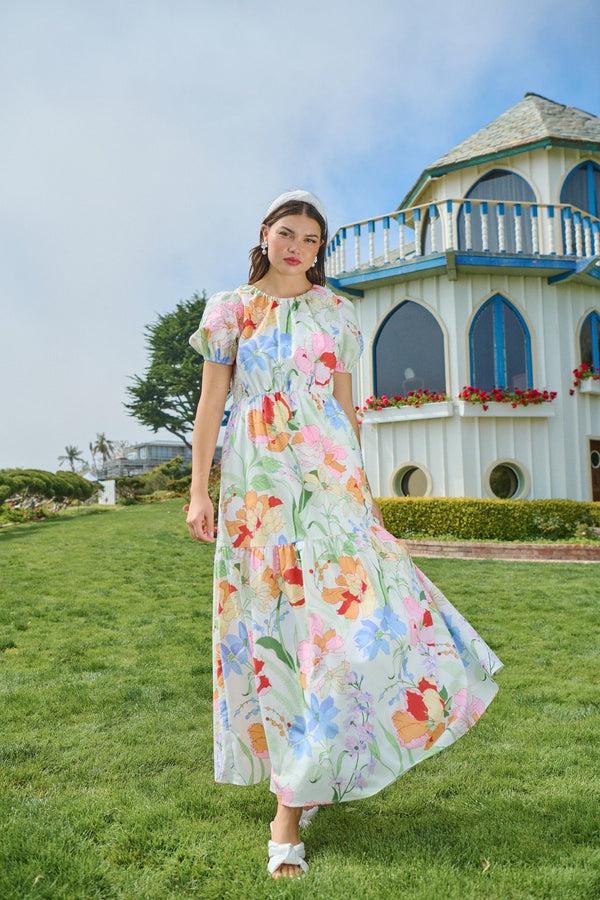 sugarlips Juliet Floral Garden Becca Tiered Maxi Dress
