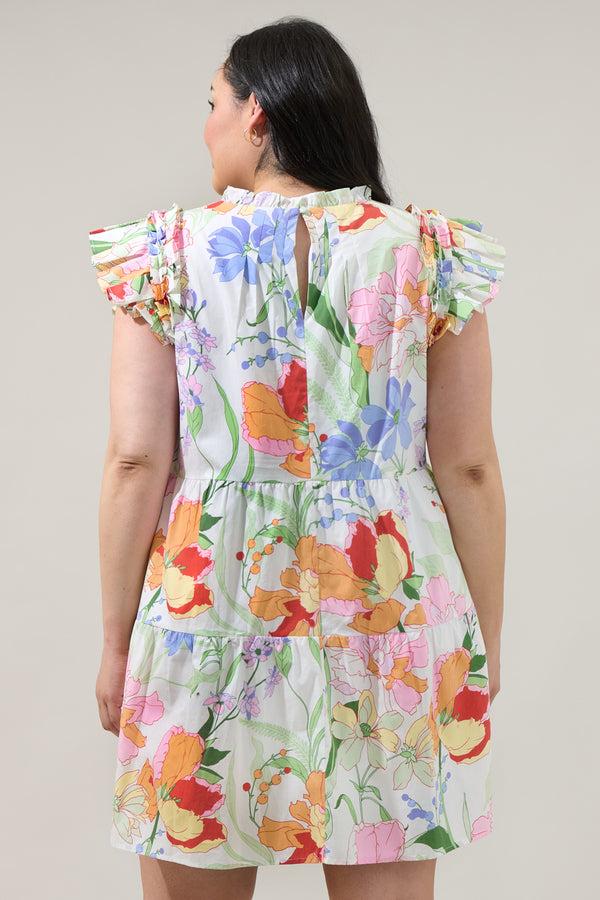 Sugarlips Juliet Floral Garden Lauren Shift Mini Dress Curve