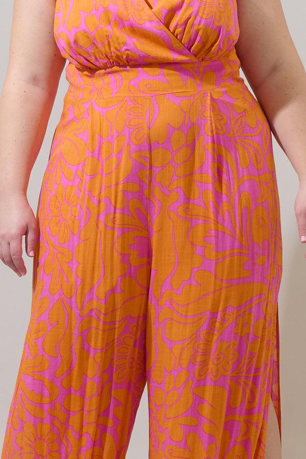 Sugarlips Kaci Floral Magic Moment Halter Jumpsuit Curve