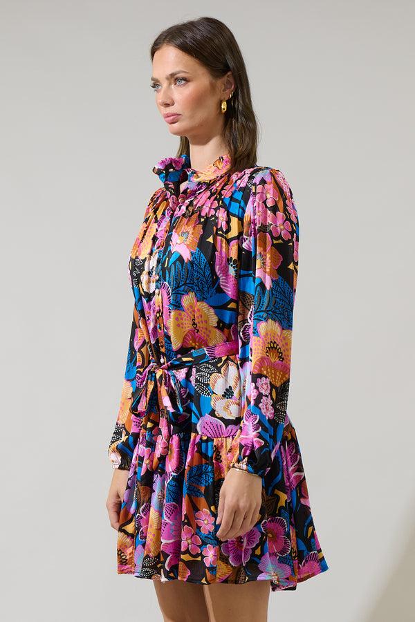 Sugarlips Kadence Floral Groover Button Up Mini Dress