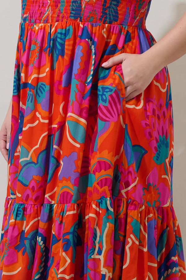 Sugarlips Kahlia Tropics Aruba Smocked Midi Dress Curve