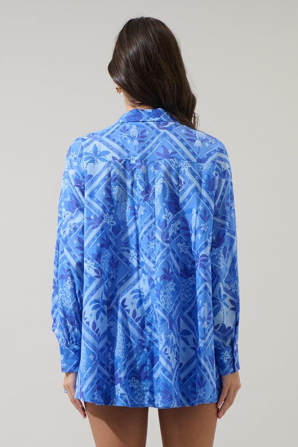 Sugarlips Kaidy Tropical Boyfriend Button Down Shirt