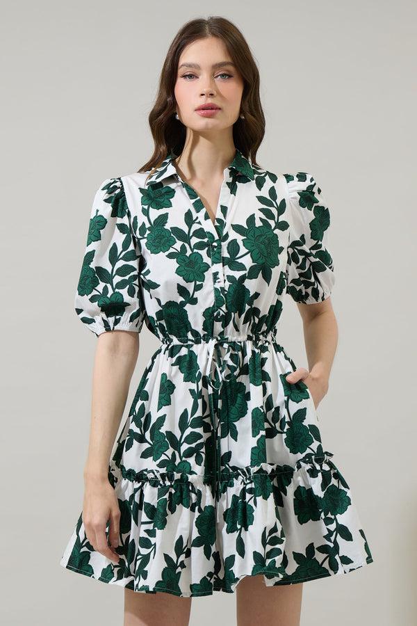 Sugarlips Kane Floral Stacie Button Down Mini Dress