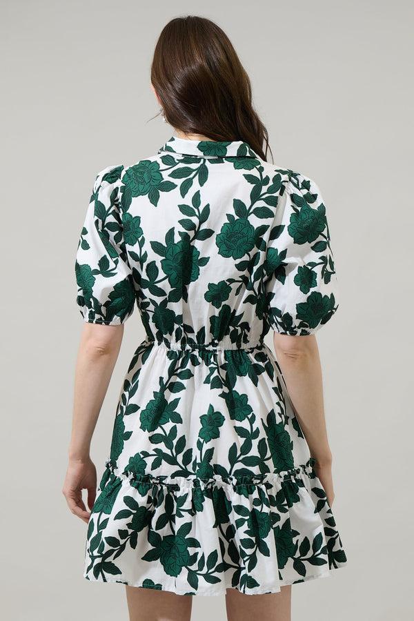 Sugarlips Kane Floral Stacie Button Down Mini Dress