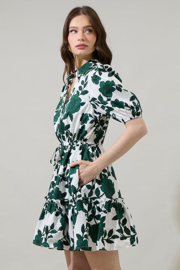 Sugarlips Kane Floral Stacie Button Down Mini Dress