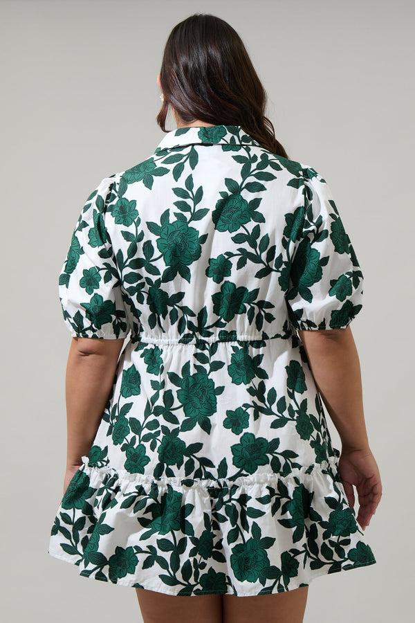 Sugarlips Kane Floral Stacie Button Down Mini Dress Curve
