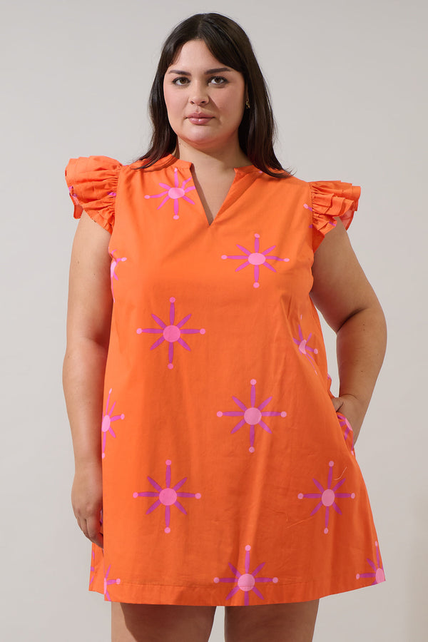 sugarlips Karani Starburst Evalyn Ruffle Mini Dress Curve