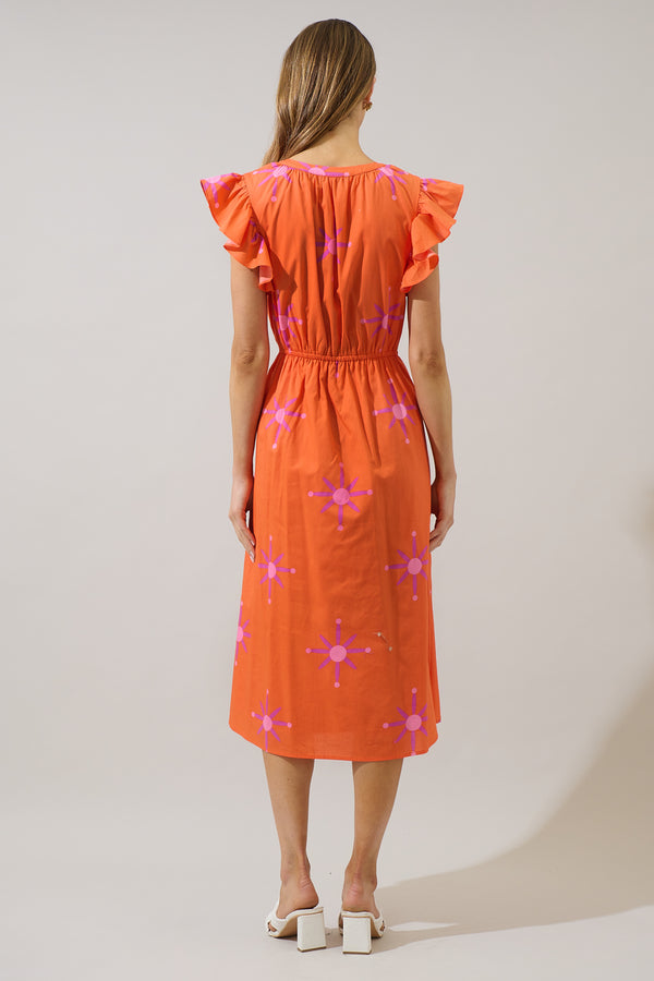 Sugarlips Karani Starburst Tiarna Ruffle Midi Dress