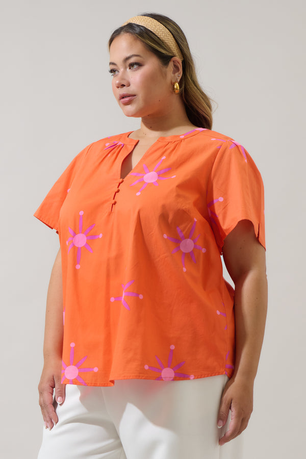 Sugarlips Karani Starburst Xoey Split Neck Top Curve
