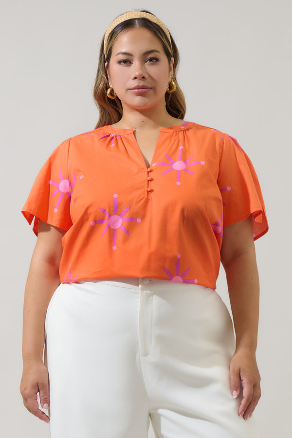 sugarlips Karani Starburst Xoey Split Neck Top Curve