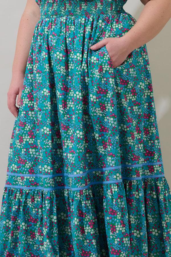 Sugarlips Karela Blossom Ordy Smocked Midi Dress Curve