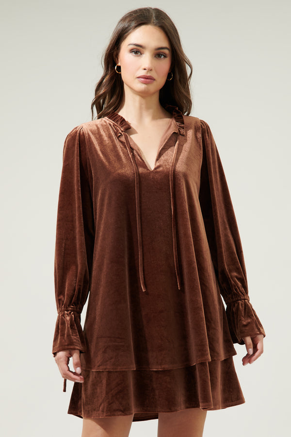 Sugarlips Karyssa Velvet Double Layer Trapeze Dress