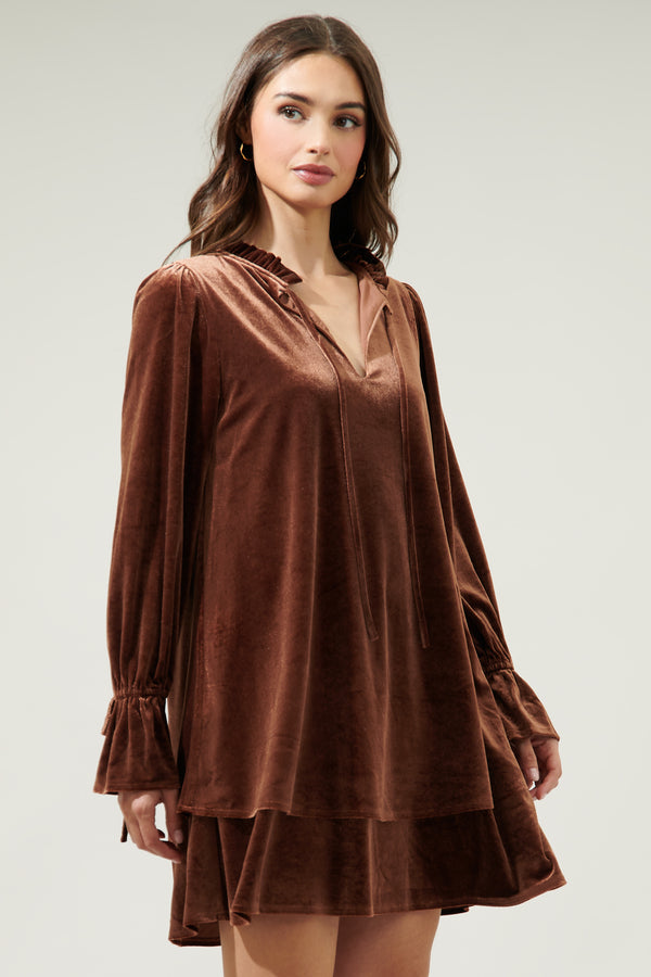 Sugarlips Karyssa Velvet Double Layer Trapeze Dress