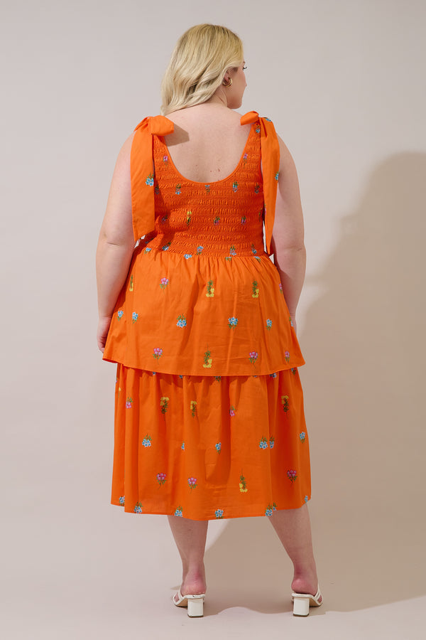 Sugarlips Kasia Smocked Midi Dress Denvie Floral Curve