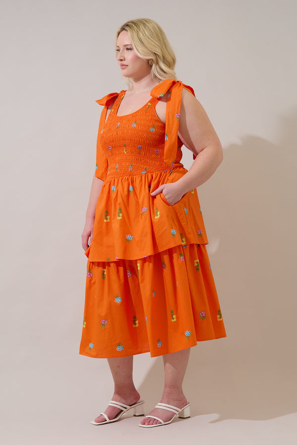 Sugarlips Kasia Smocked Midi Dress Denvie Floral Curve