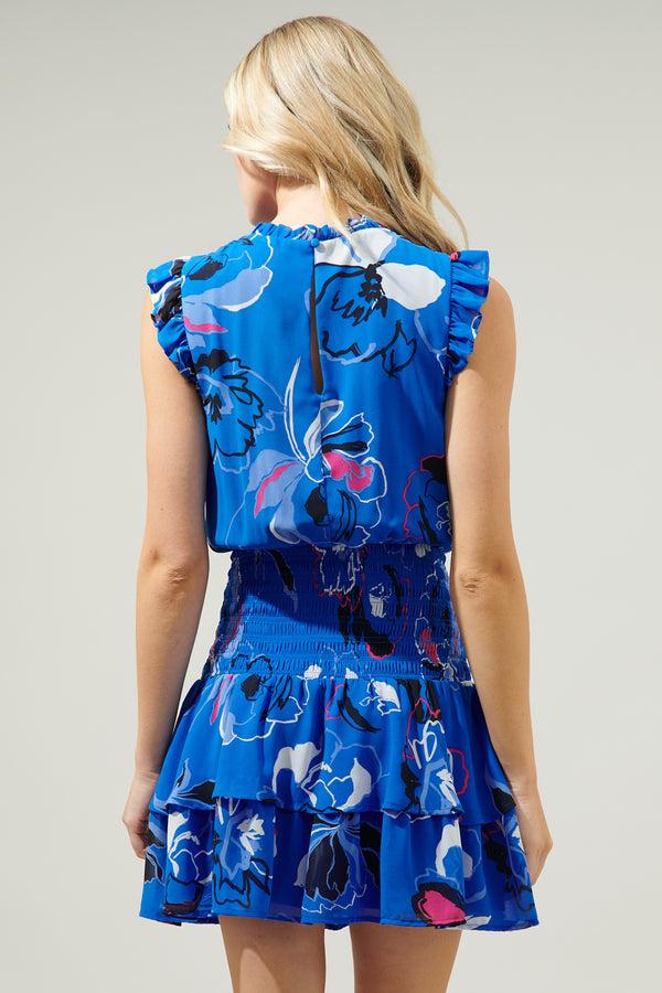 Sugarlips Katrice Abstract Trolly Smocked Mini Dress