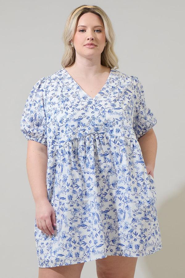 sugarlips Kearny Floral Jerome Shift Mini Dress Curve