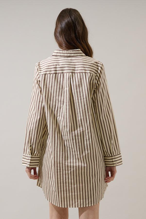 Sugarlips Keina Striped Luba Oversized Shirt Mini Dress